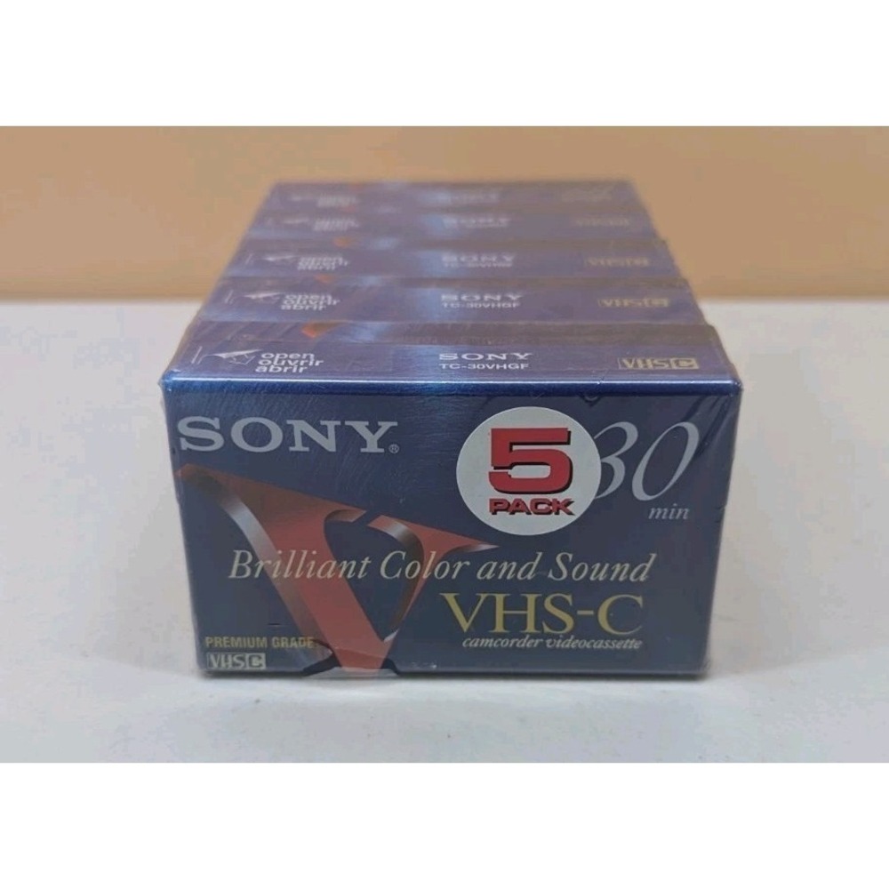Sony TC-30VHGF Premium VHS-C Blank Camcorder Video Cassette Tape - 5 pack